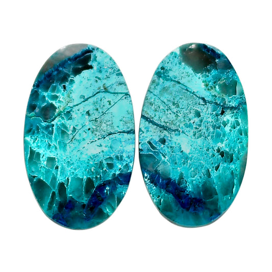 Shattuckite Pair 13.8x23.1x3.5 mm Oval Shape Polished Gemstone LS39-04650