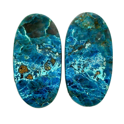 Shattuckite Pair 13.2x25.9x4.3 mm Oval Shape Polished Gemstone LS39-04654