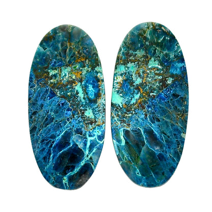 Shattuckite Pair 13x28x4.5 mm Oval Shape Polished Gemstone LS39-04655