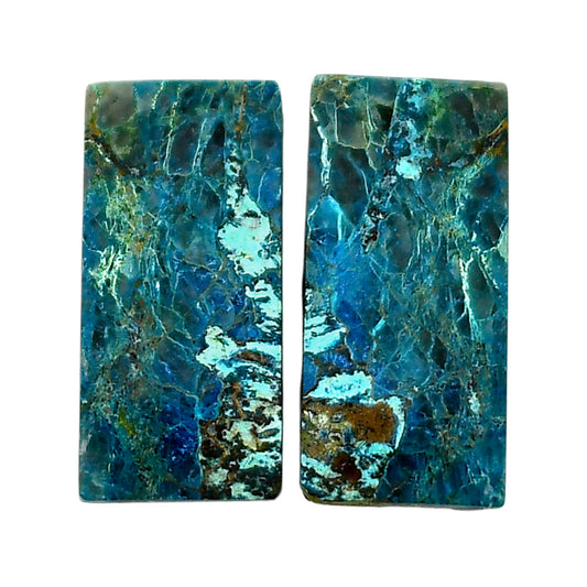 Shattuckite Pair 11.8x24.5x4.5 mm Baguette Shape Polished Gemstone LS39-04657