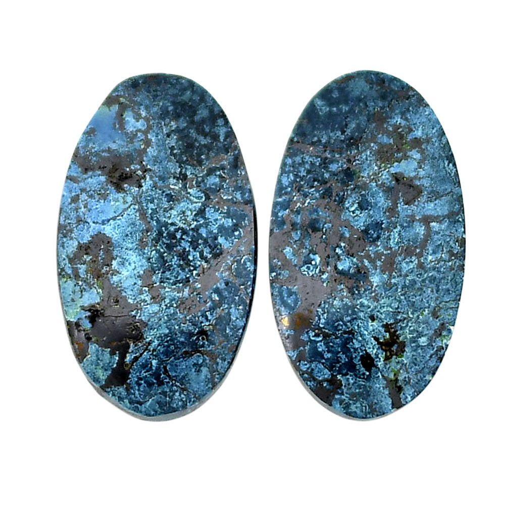 Shattuckite Pair 13.6x23.7x4 mm Oval Shape Polished Gemstone LS39-04663