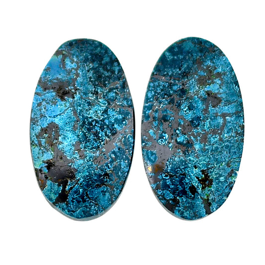 Shattuckite Pair 13.6x23.7x4 mm Oval Shape Polished Gemstone LS39-04663