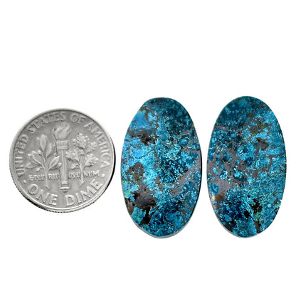 Shattuckite Pair 13.6x23.7x4 mm Oval Shape Polished Gemstone LS39-04663
