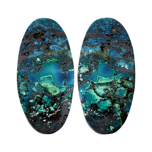 Shattuckite Pair 13.7x27.7x4 mm Oval Shape Polished Gemstone LS39-04665