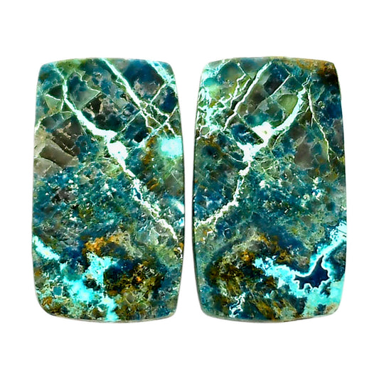 Shattuckite Pair 14.25x24.6x4 mm Baguette Shape Polished Gemstone LS39-04666