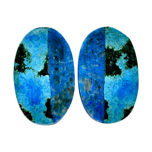 Shattuckite Pair 13.7x22x4 mm Oval Shape Polished Gemstone LS39-04667