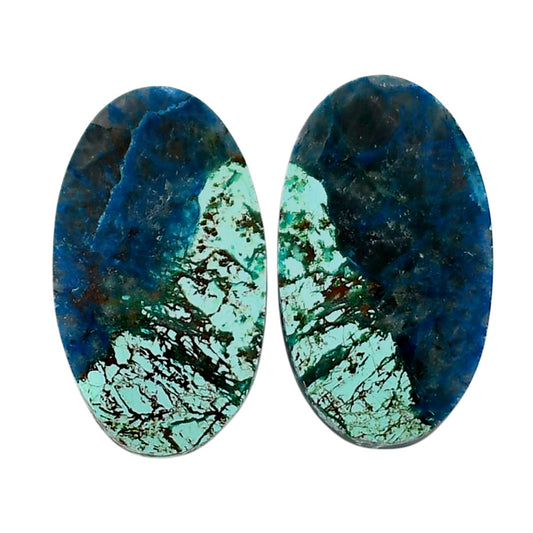 Shattuckite Pair 14.5x25x4.3 mm Oval Shape Polished Gemstone LS39-04668