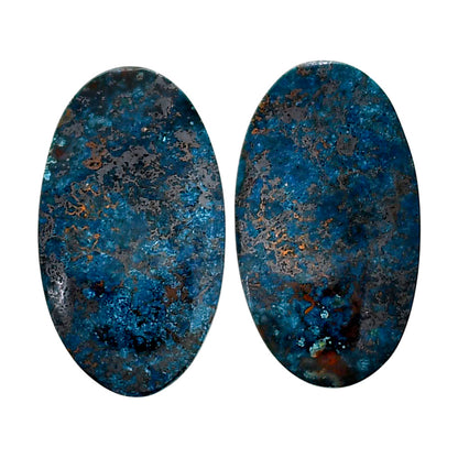 Shattuckite Pair 13.6x24.5x4 mm Oval Shape Polished Gemstone LS39-04669