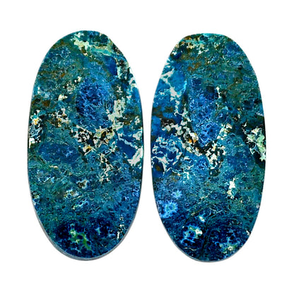 Shattuckite Pair 12.7x25.1x3.5 mm Oval Shape Polished Gemstone LS39-04670