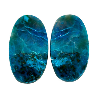 Shattuckite Pair 12.7x22x4 mm Oval Shape Polished Gemstone LS39-04671