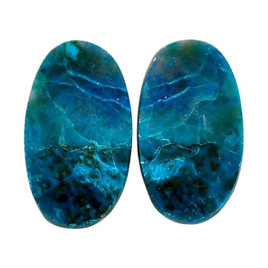Shattuckite Pair 12.7x22x4 mm Oval Shape Polished Gemstone LS39-04671