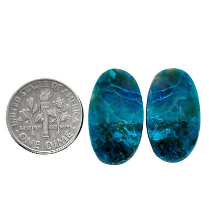 Shattuckite Pair 12.7x22x4 mm Oval Shape Polished Gemstone LS39-04671