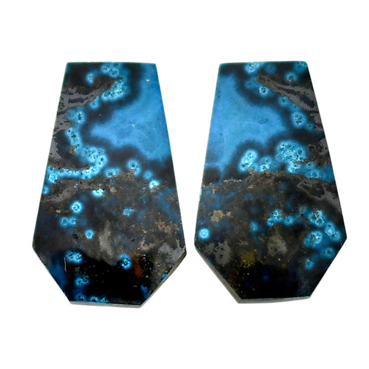 Shattuckite Pair 13.4x21.2x4.3 mm Fancy Shape Polished Gemstone LS39-04676