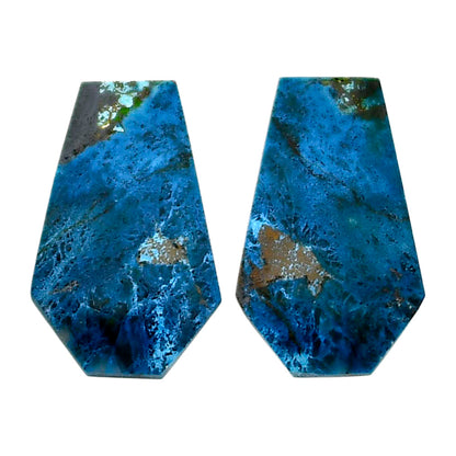 Shattuckite Pair 13x20.4x4 mm Fancy Shape Polished Gemstone LS39-04678