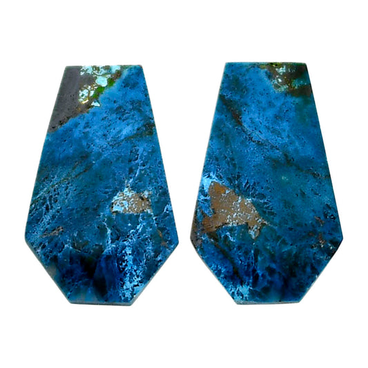 Shattuckite Pair 13x20.4x4 mm Fancy Shape Polished Gemstone LS39-04678