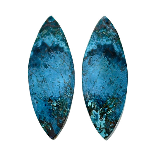 Shattuckite Pair 9x24.2x4.8 mm Fancy Shape Polished Gemstone LS39-04679