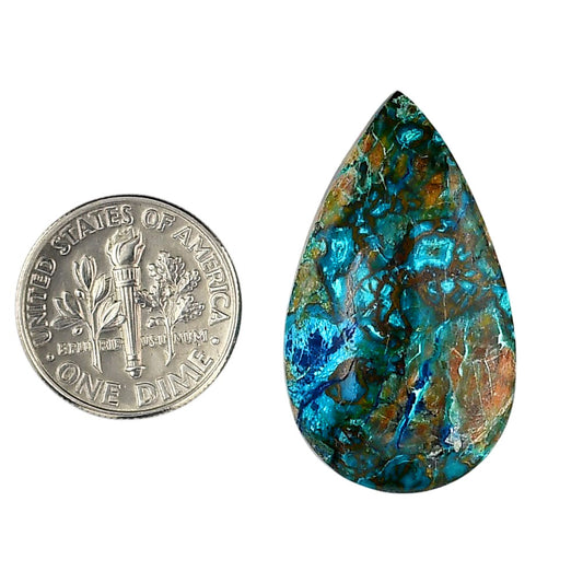 Shattuckite 18.5x31.8x6.6 mm Pear Shape Polished Gemstone LS39-06136
