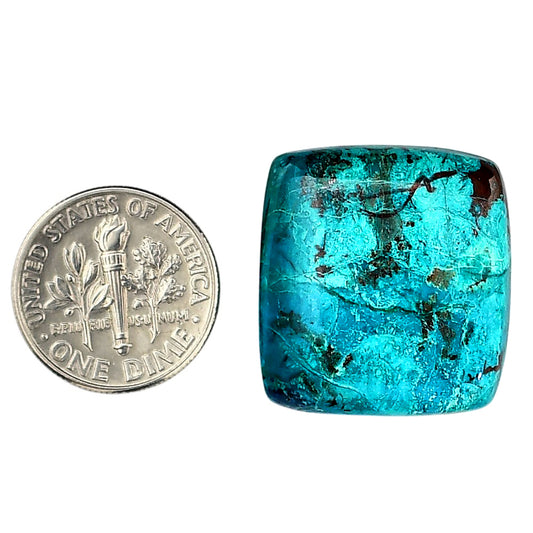 Shattuckite 21.7x23.35x5.8 mm Cushion Shape Polished Gemstone LS39-06142