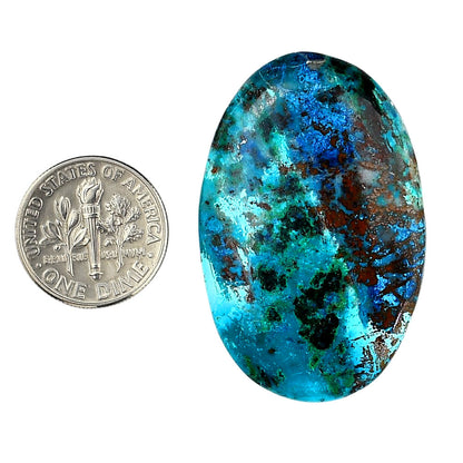 Shattuckite 26.55x40.7x5 mm Oval Shape Polished Gemstone LS39-06145