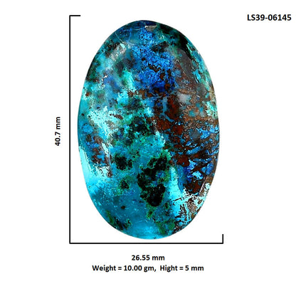 Shattuckite 26.55x40.7x5 mm Oval Shape Polished Gemstone LS39-06145