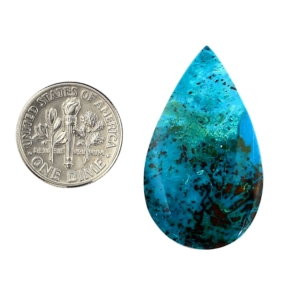 Shattuckite 20x34x4 mm Pear Shape Polished Gemstone LS39-06147