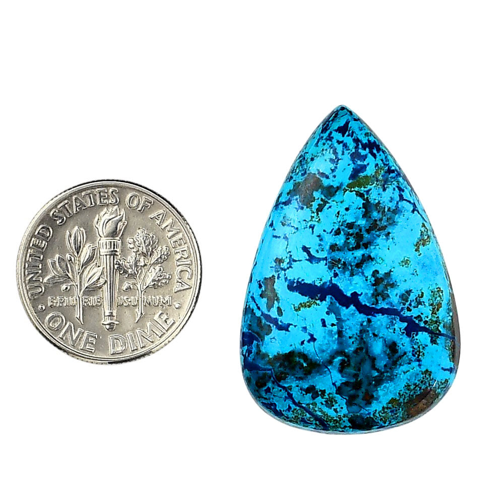Shattuckite 21.2x31.65x5.7 mm Pear Shape Polished Gemstone LS39-06150
