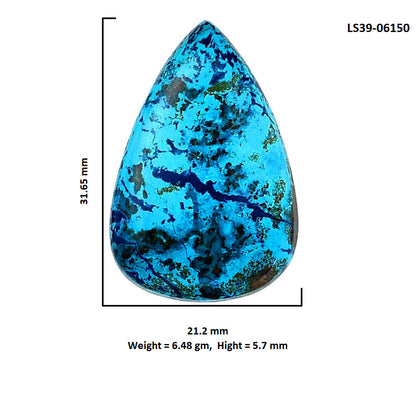 Shattuckite 21.2x31.65x5.7 mm Pear Shape Polished Gemstone LS39-06150