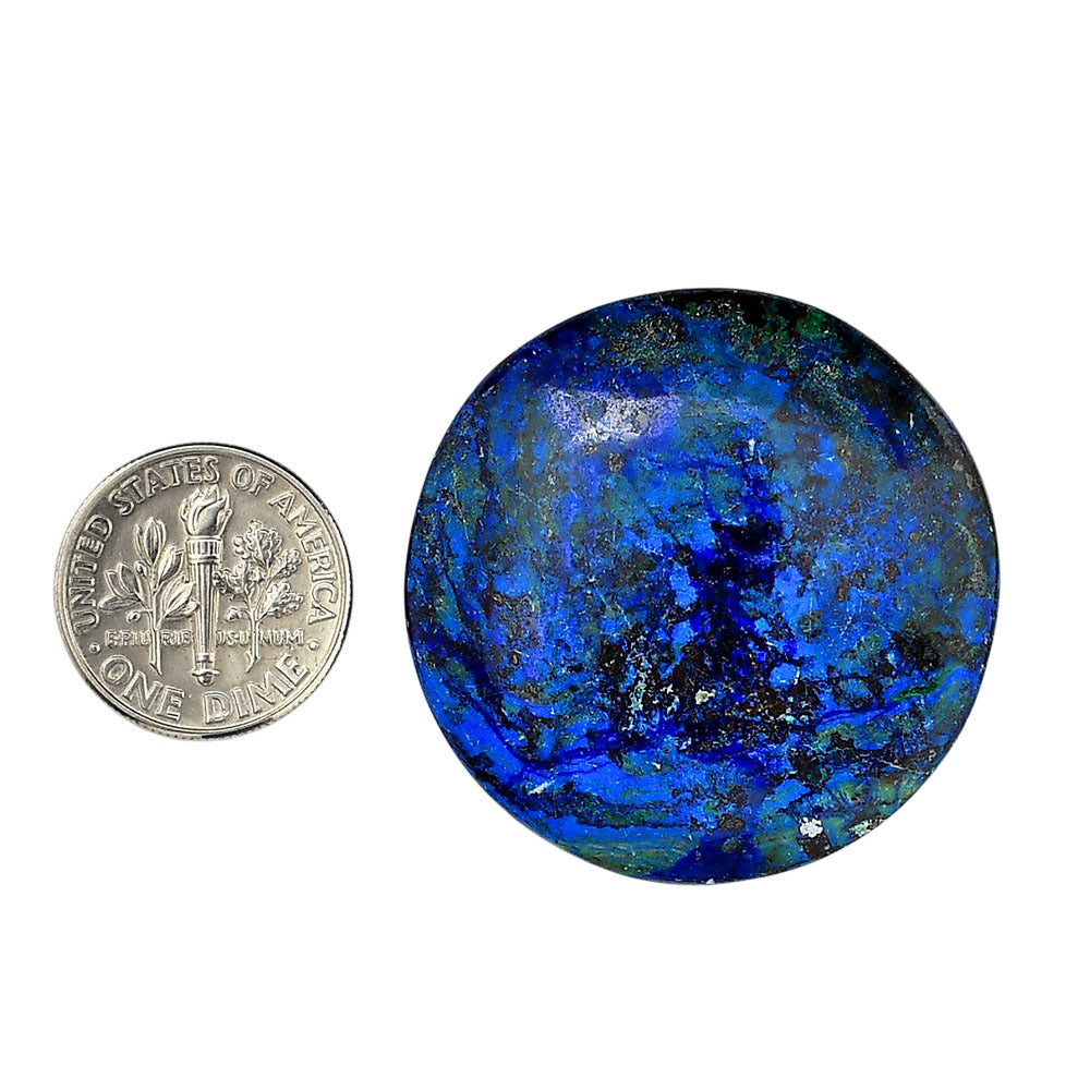 Shattuckite 35.7x35.7x7 mm Round Shape Polished Gemstone LS39-06152