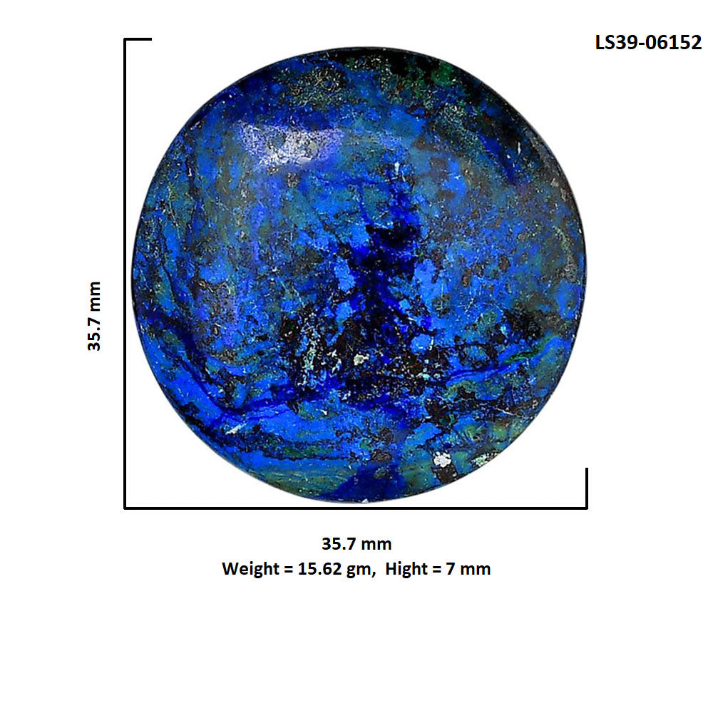 Shattuckite 35.7x35.7x7 mm Round Shape Polished Gemstone LS39-06152