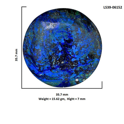 Shattuckite 35.7x35.7x7 mm Round Shape Polished Gemstone LS39-06152
