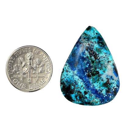 Shattuckite 22.7x30.3x5.4 mm Pear Shape Polished Gemstone LS39-06155