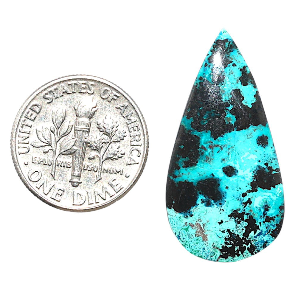 Shattuckite 15.2x30.3x3.4 mm Pear Shape Polished Gemstone LS39-08722