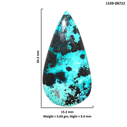 Shattuckite 15.2x30.3x3.4 mm Pear Shape Polished Gemstone LS39-08722