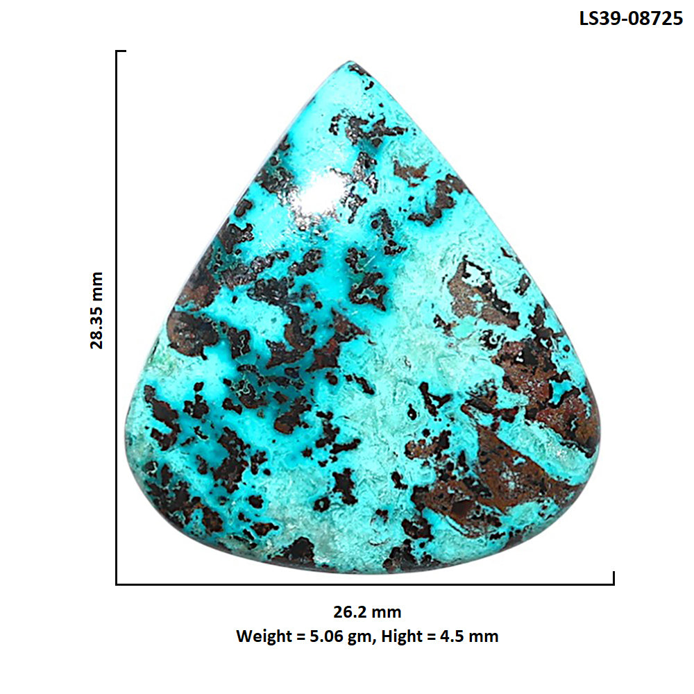 Shattuckite 26.2x28.35x4.5 mm Heart Shape Polished Gemstone LS39-08725
