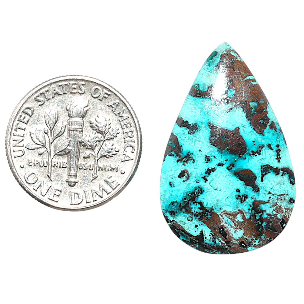 Shattuckite 17.5x27.7x5 mm Pear Shape Polished Gemstone LS39-08727