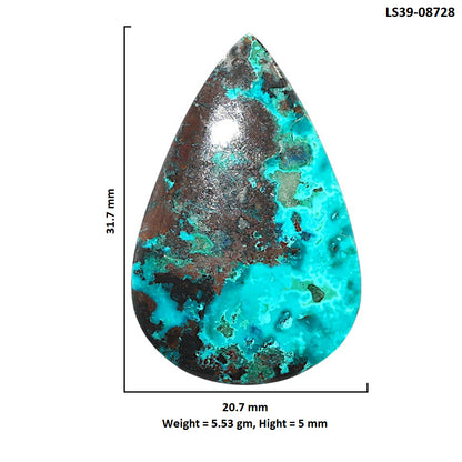 Shattuckite 20.7x31.7x5 mm Pear Shape Polished Gemstone LS39-08728