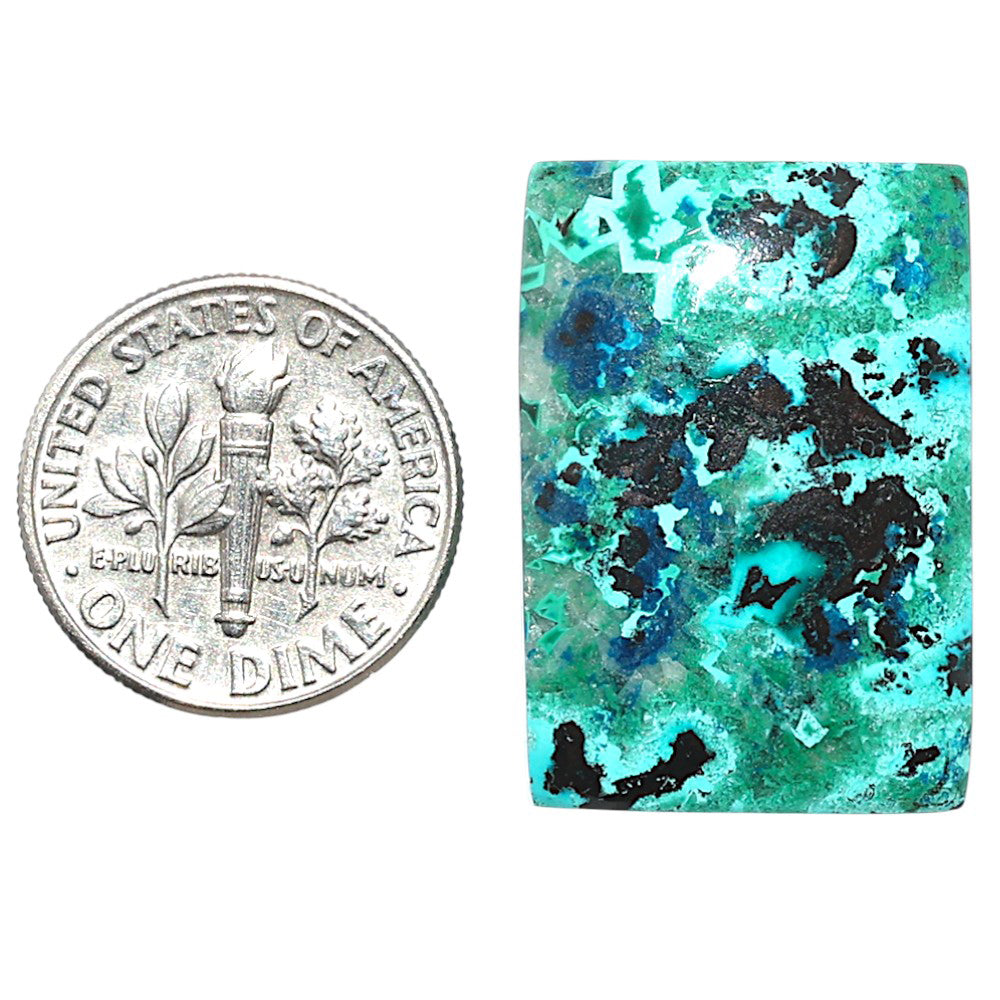 Shattuckite 18x25.9x5 mm Baguette Shape Polished Gemstone LS39-08730