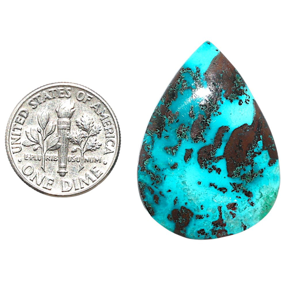Shattuckite 21.65x30.5x5.7 mm Pear Shape Polished Gemstone LS39-08731