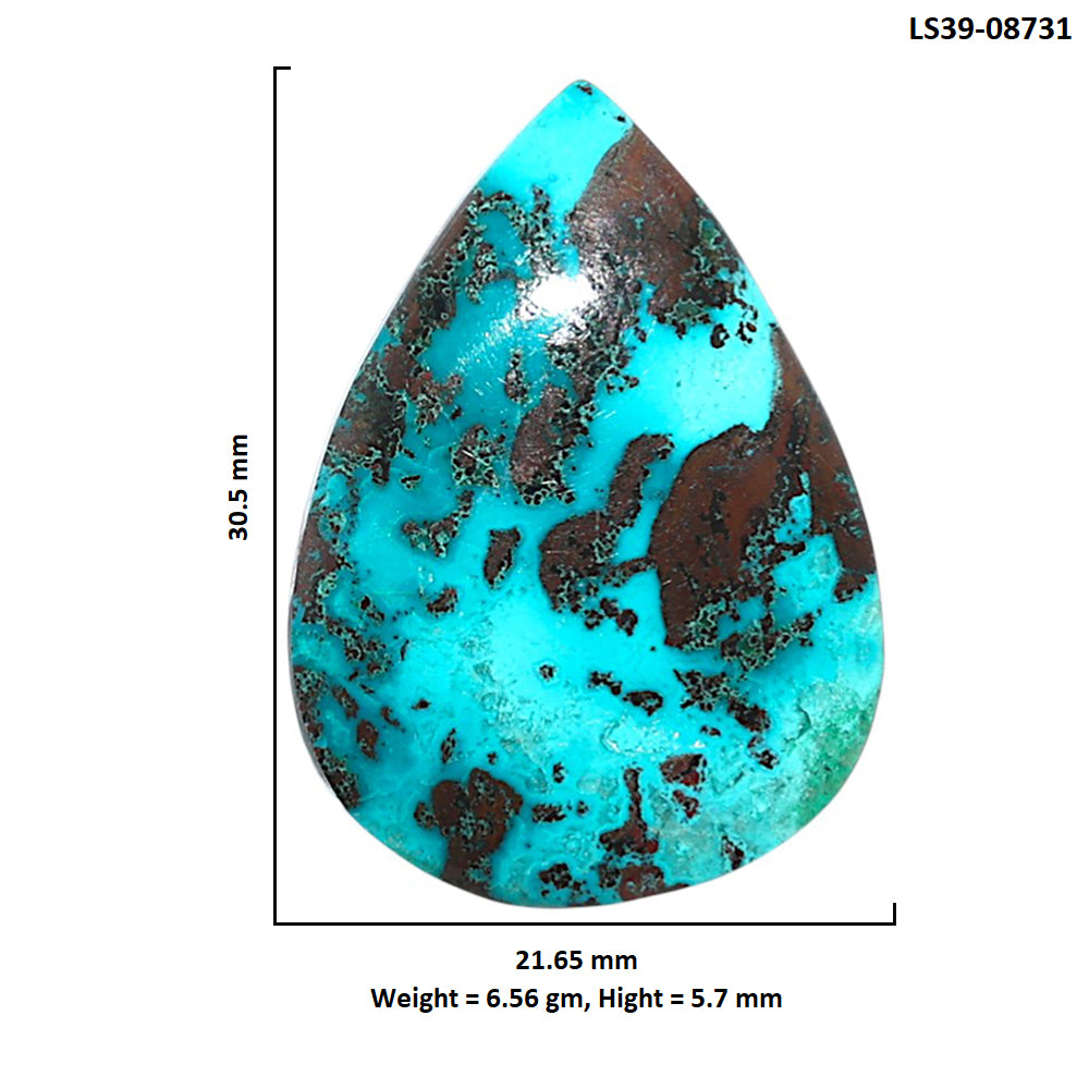 Shattuckite 21.65x30.5x5.7 mm Pear Shape Polished Gemstone LS39-08731