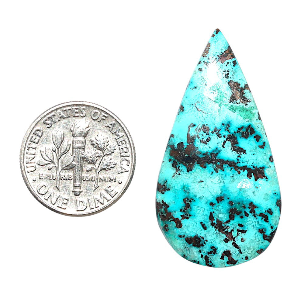 Shattuckite 19.2x36.45x4.5 mm Pear Shape Polished Gemstone LS39-08732
