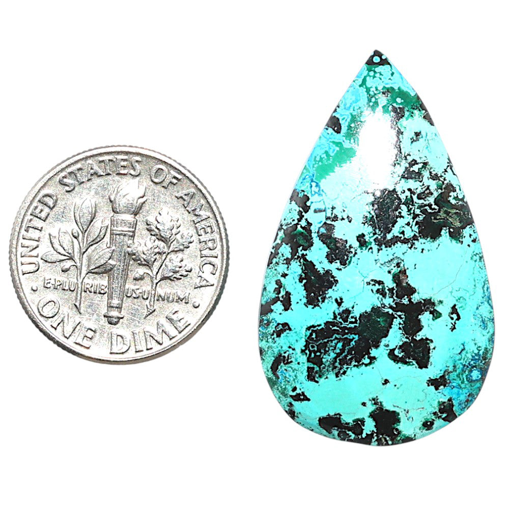 Shattuckite 19x32x5.5 mm Pear Shape Polished Gemstone LS39-08733