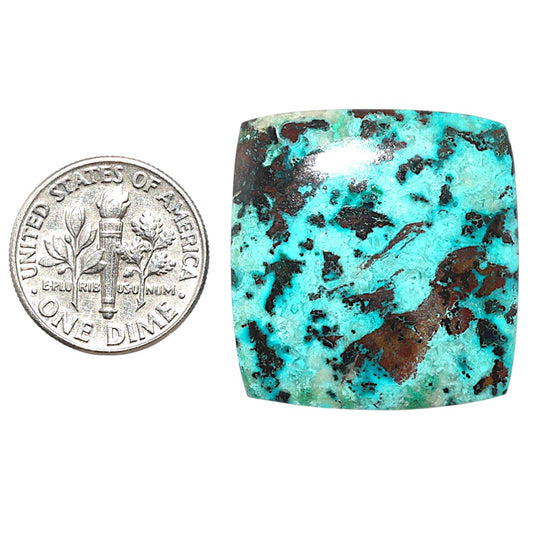 Shattuckite 25.5x26.6x5.3 mm Baguette Shape Polished Gemstone LS39-08735