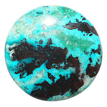 Shattuckite 32.3x32.3x5 mm Round Shape Polished Gemstone LS39-08736