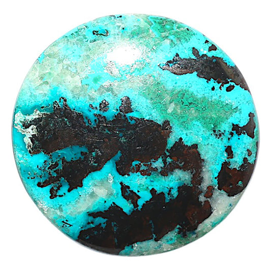Shattuckite 32.3x32.3x5 mm Round Shape Polished Gemstone LS39-08736