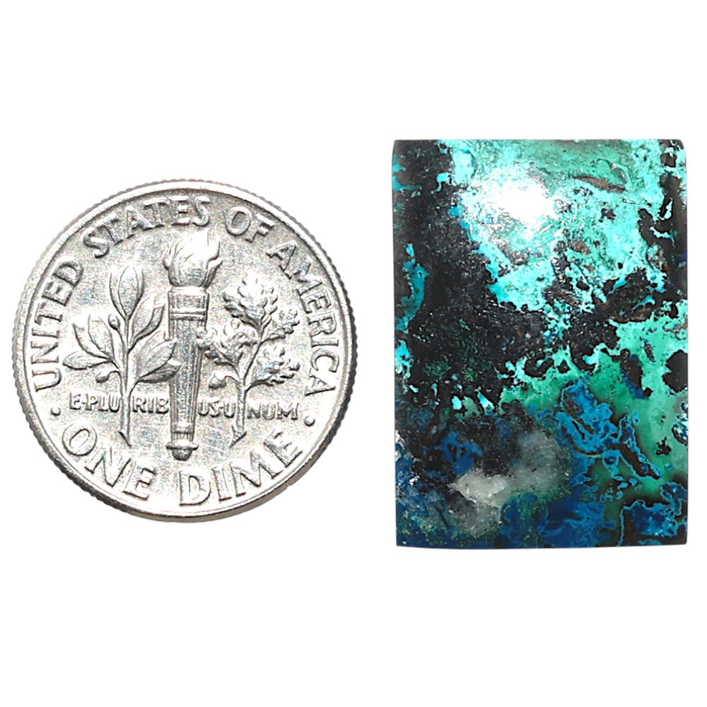Shattuckite 15x21.1x4.5 mm Baguette Shape Polished Gemstone LS39-08737