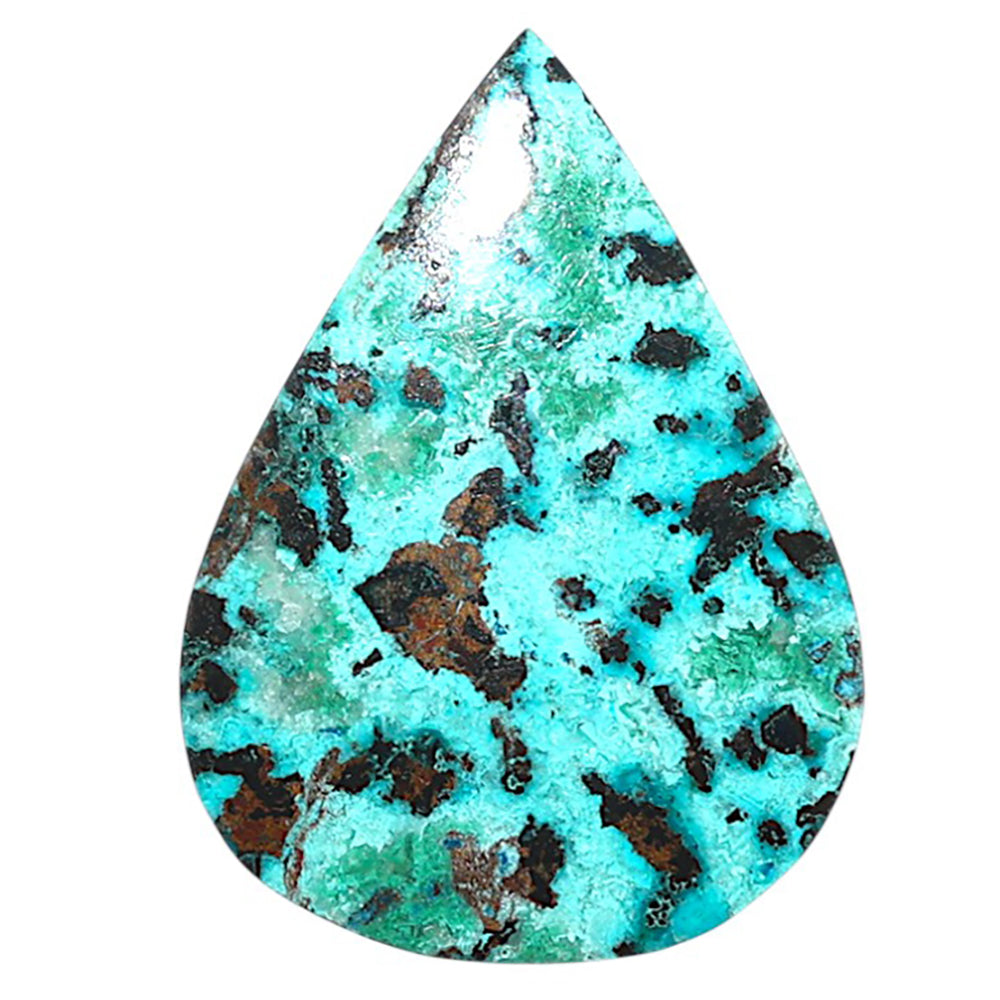 Shattuckite 22.15x30.35x3.5 mm Pear Shape Polished Gemstone LS39-08738
