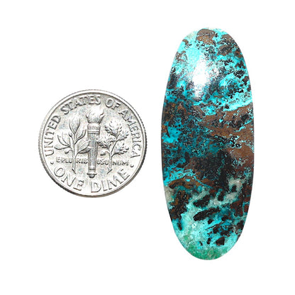 Shattuckite 15.3x38x4.4 mm Oval Shape Polished Gemstone LS39-08739