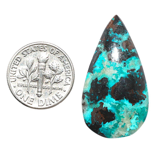 Shattuckite 17.5x32.35x4.5 mm Pear Shape Polished Gemstone LS39-08740