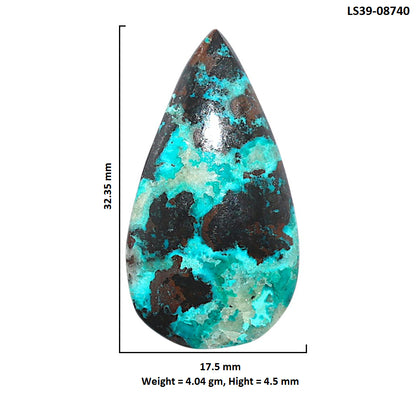 Shattuckite 17.5x32.35x4.5 mm Pear Shape Polished Gemstone LS39-08740