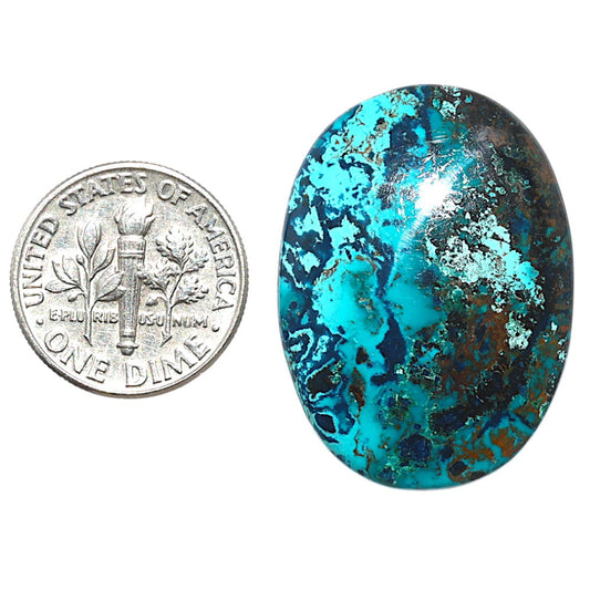 Shattuckite 22.2x30.4x4.5 mm Oval Shape Polished Gemstone LS39-08741